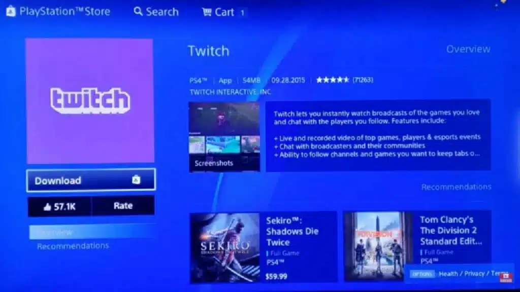 twitch tv activation on playstation