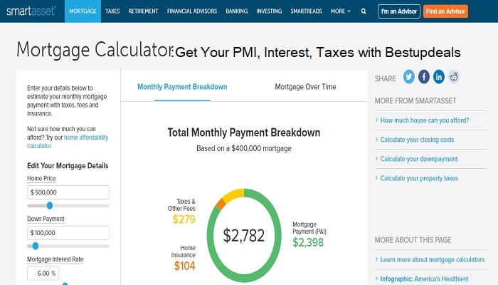 Mortgage Calculator: Get Your PMI, Interest, Taxes with Bestupdeals